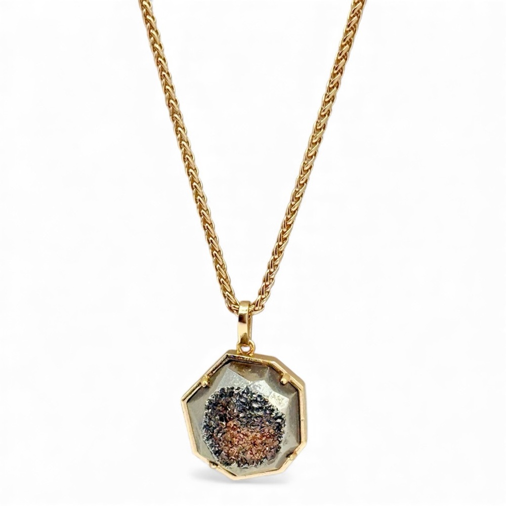 Kendra Scott Lizzie Rose Gold Drusy Necklace